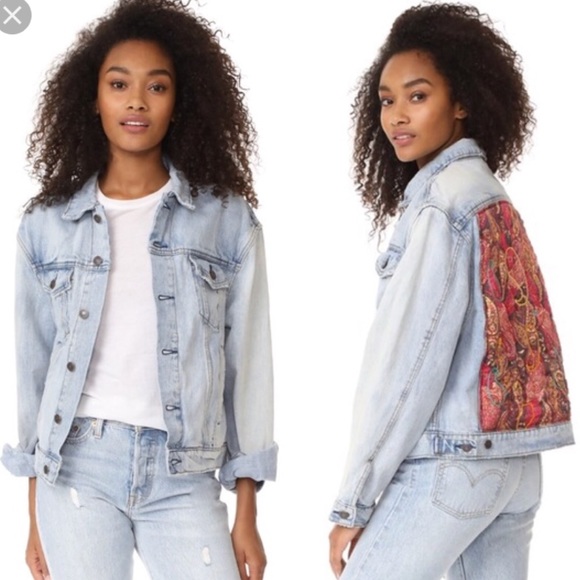 🆕✨FREE PEOPLE paisley denim jacket - Picture 2 of 5